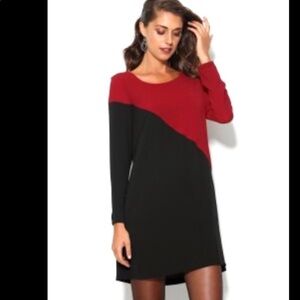 NINA PATRICK•WOOL blended Geometric Sweater Dress